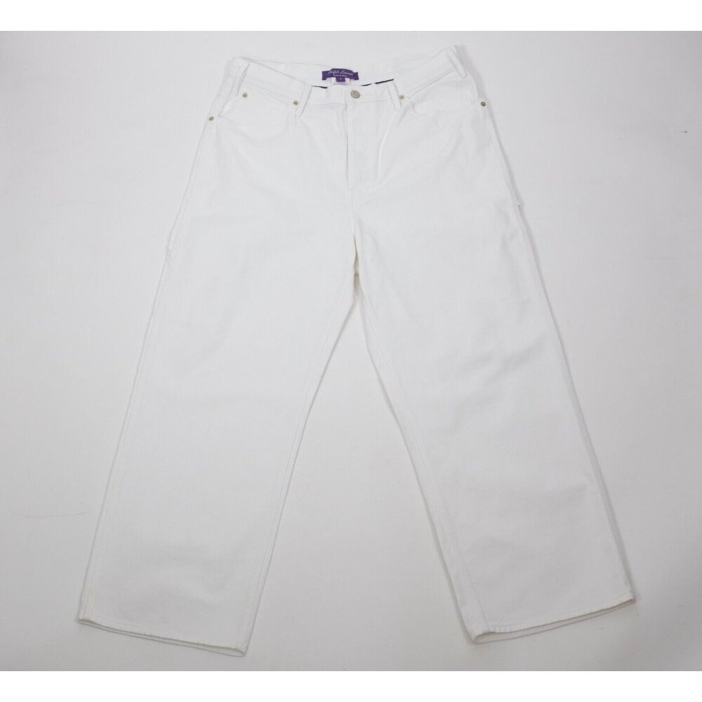 Ralph Lauren Purple Label jeans sz 31 white denim wide leg worker painter